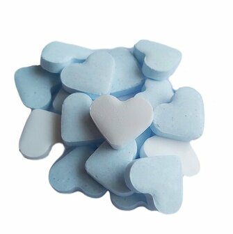 Dextrose hartjes wit-licht blauw