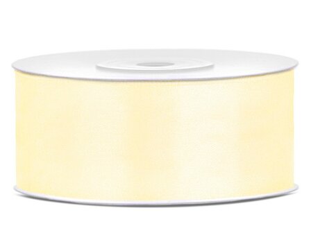 Donker ivoor satijn lint 25 mm breed