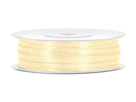 Satijn lint 3 mm donker ivoor 91 meter rol