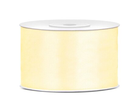 Satijn lint 38 mm breed donker ivoor