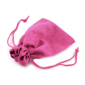 Jute look zakje Fuchsia 7 x 9 cm