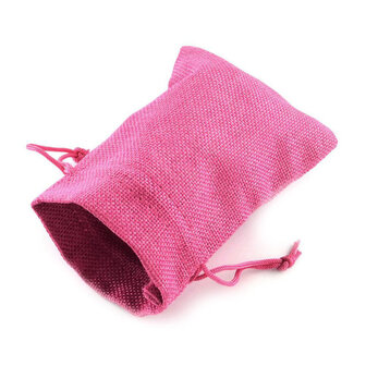 Jute look zakje Fuchsia 7 x 9 cm