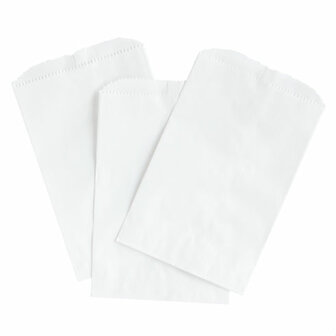 Wit papieren zakjes 10 x 16 cm 10 stuks