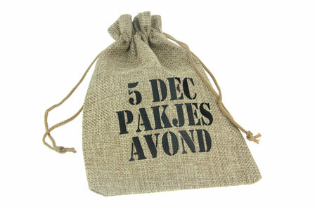 Jute look zakjes 5 dec pakjesavond 17 x 23 cm