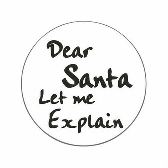 Ronde stickers Dear santa let me explain 10 stuks