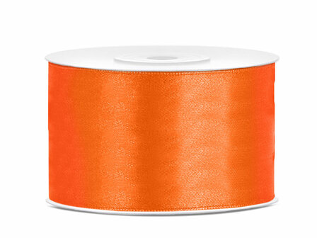 Oranje satijn lint 38 mm breed