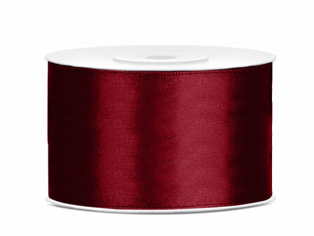 Bordeaux rood satijn lint 38 mm breed