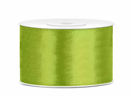 Lime groen satijn lint 38 mm breed