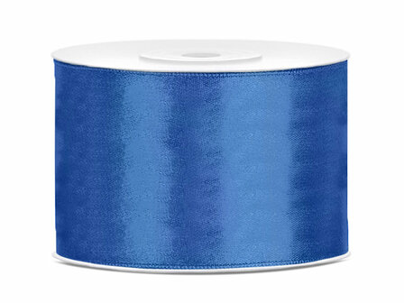 Satijn lint 50 mm breed blauw