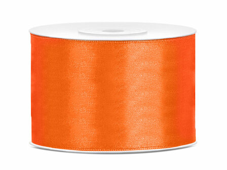 Satijn lint 50 mm breed oranje