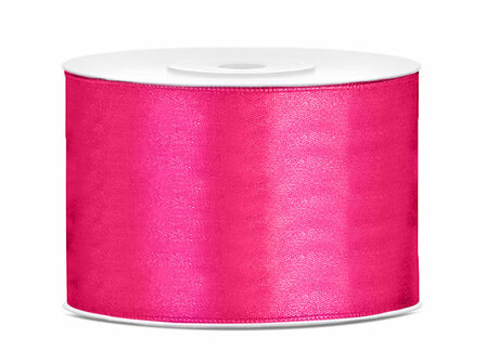 Satijn lint 50 mm breed fuchsia