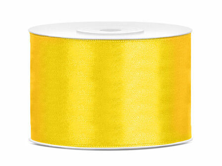 Satijn lint 50 mm breed geel