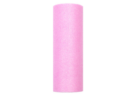 15 cm tule lint roze glitter