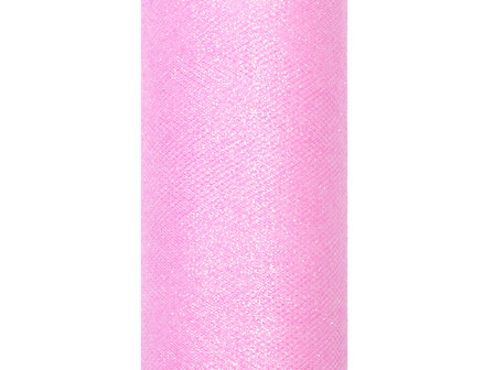 15 cm tule lint roze glitter