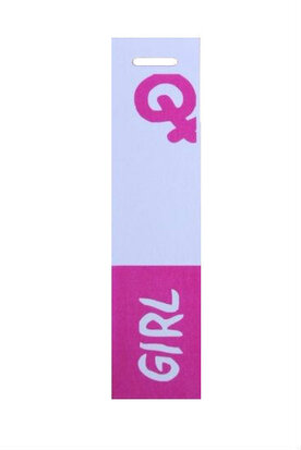 6 langwerpige labels voor doopsuikerdoosje Girl