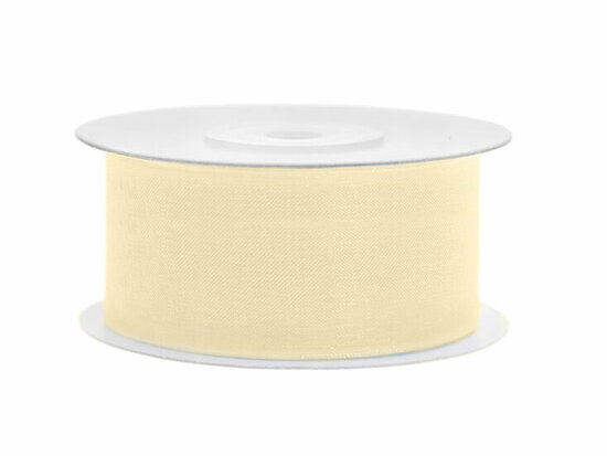 Organza lint 38 mm ivoor 32 meter rol