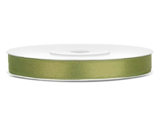 Satijn lint 6 mm saliegroen