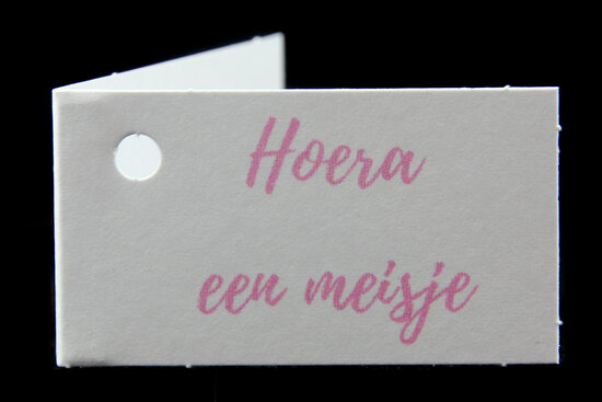 Kaartjes voor doopsuiker hoera een meisje