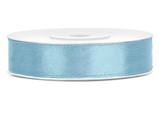 Licht blauw satijn lint 1.2 cm breed
