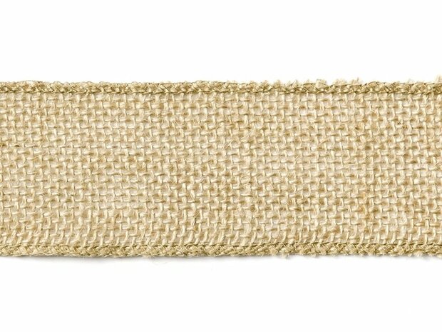 Jute lint 5 cm breed 5 meter rol extra kwaliteit