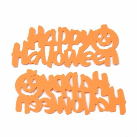 Confetti strooimix happy halloween pompoen oranje