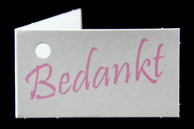 Kaartjes voor bedankjes bedankt roze