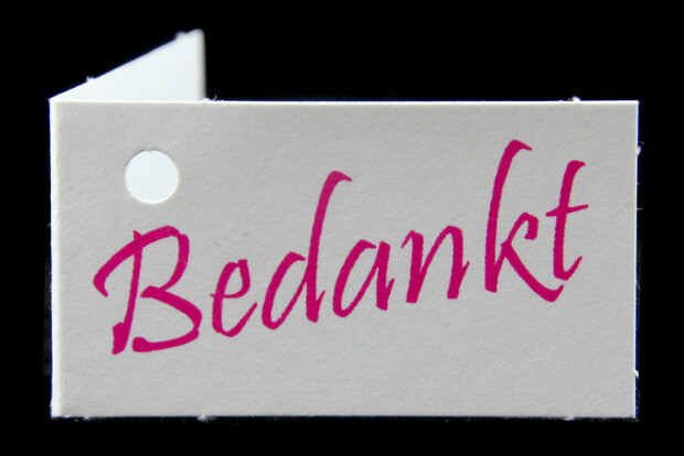 Kaartjes voor bedankjes Bedankt fuchsia