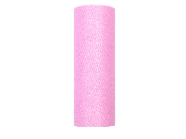 15 cm tule lint roze glitter