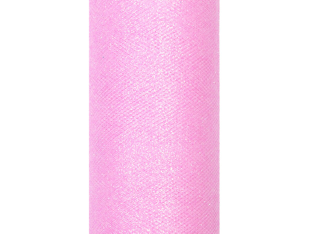 15 cm tule lint roze glitter