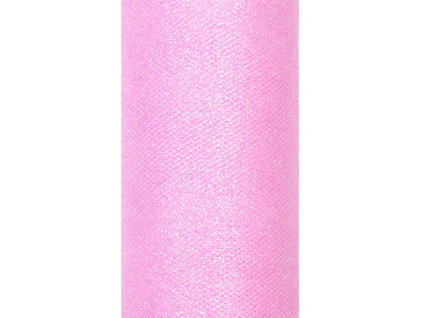 15 cm tule lint roze glitter