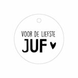 Label rond voor de liefste juf Label rond voor de liefste juf