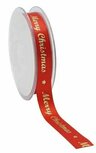 Satijn lint merry christmas rood met goud bedrukking 15 mm breed 5 meter Satijn lint merry christmas rood met goud bedrukking 15 mm breed 5 meter