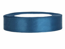 Satijn lint 15 mm breed donker blauw 100 meter rol