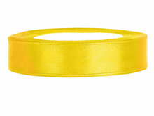 Satijn lint 15 mm breed geel 100 meter rol
