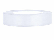 Satijn lint 15 mm breed wit 100 meter rol
