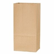 Kraft papier blokbodem zakjes 9 x 6 x 18 cm 10 stuks